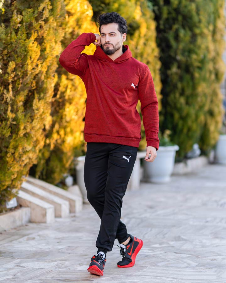 ست سویشرت شلوار puma مدل Donir زرشکی