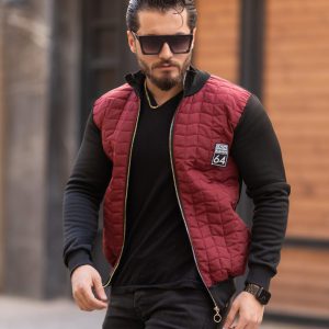 کاپشن مردانه مدل Bako زرشکی