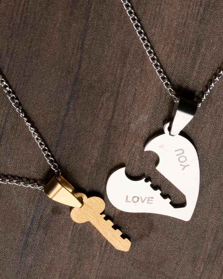 ست گردنبند زنانه مردانه مدل Linkon
