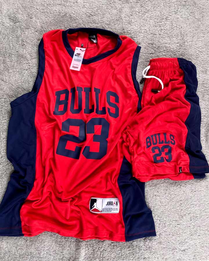 ست تاپ شلوارک Bulls قرمز کد 6028