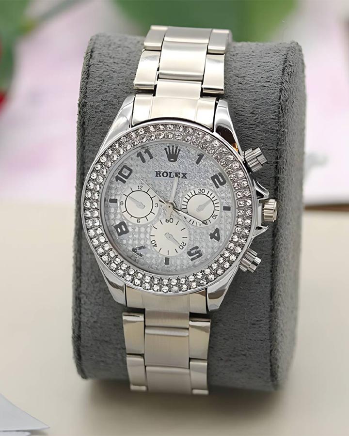 ساعت مچی مردانه مدل ROLEX نقره ای کد 6067