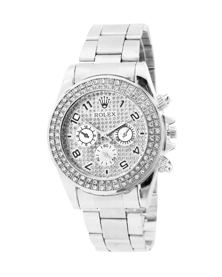ساعت مچی مردانه مدل ROLEX نقره ای کد 6067