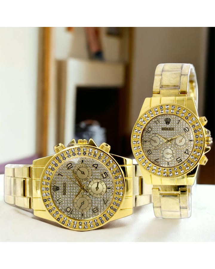 ساعت مچی مردانه مدل ROLEX طلایی کد 6066