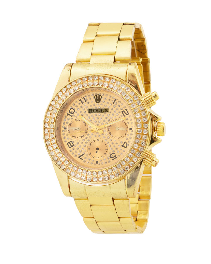 ساعت مچی مردانه مدل ROLEX طلایی کد 6066