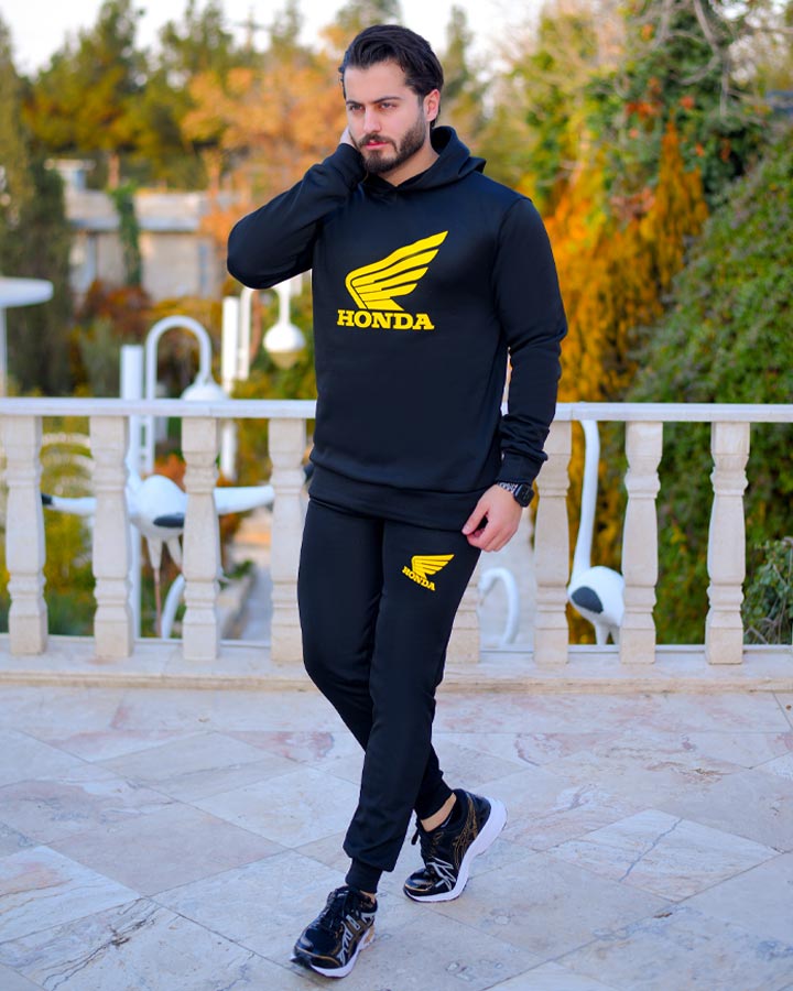 سویشرت شلوار Honda مدل Aren مشکی زرد