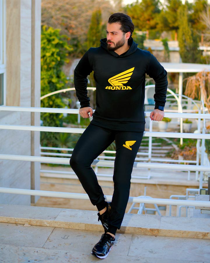 سویشرت شلوار Honda مدل Aren مشکی زرد