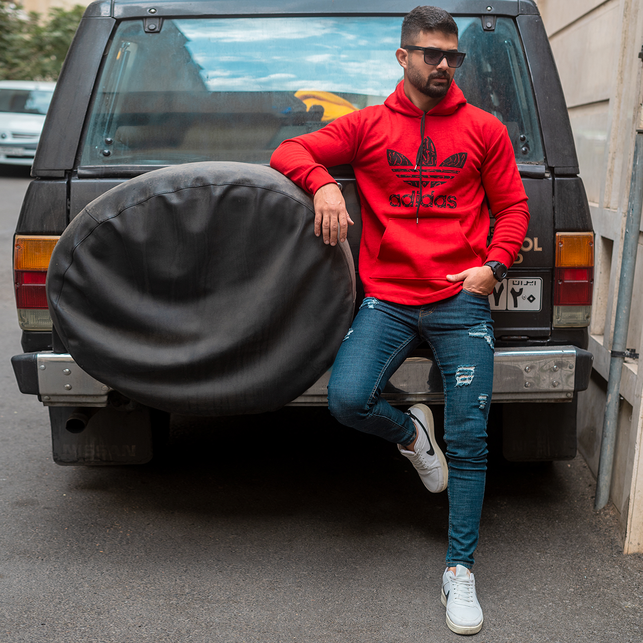 هودی Adidas مردانه قرمز مدل Qs