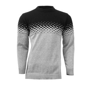 پلیور مردانه دو رنگ طوسی مشکی مدل Shatel