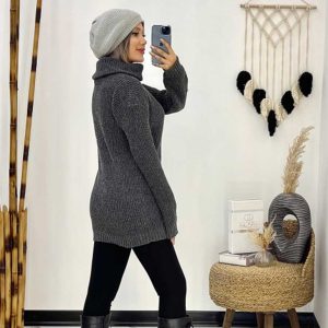 بافت زنانه طوسی تیره مدل elsa