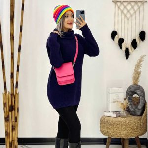 بافت زنانه سرمه ای مدل elsa