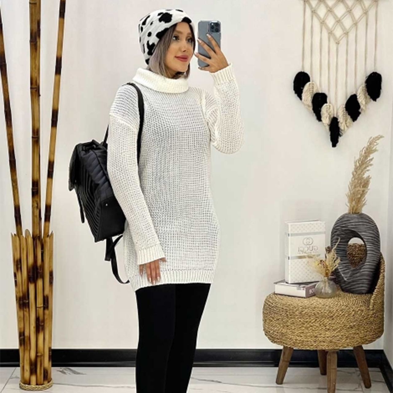 بافت زنانه سفید مدل elsa