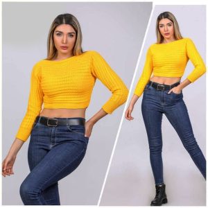 نیم تنه زنانه زرد مدل Bita