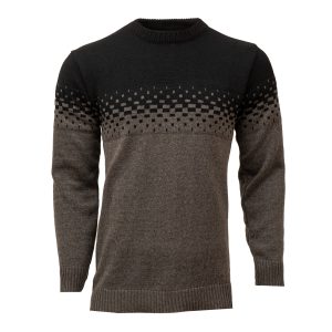 پلیور مردانه دو رنگ قهوه ای مشکی مدل Shatel