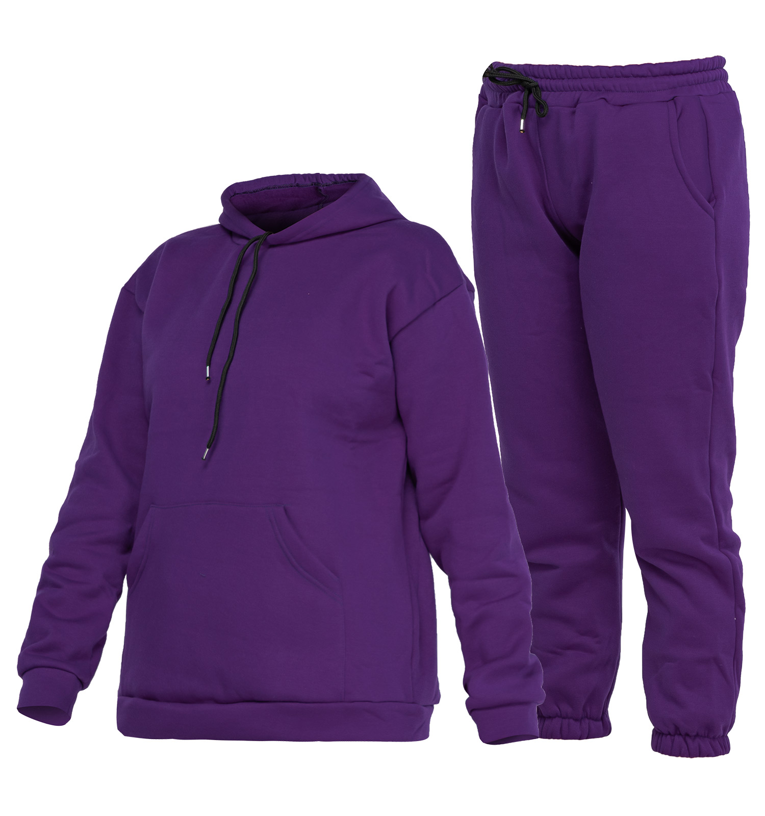 ست هودی شلوار زنانه بیسیک کلاهدار فری سایز مدل 45793