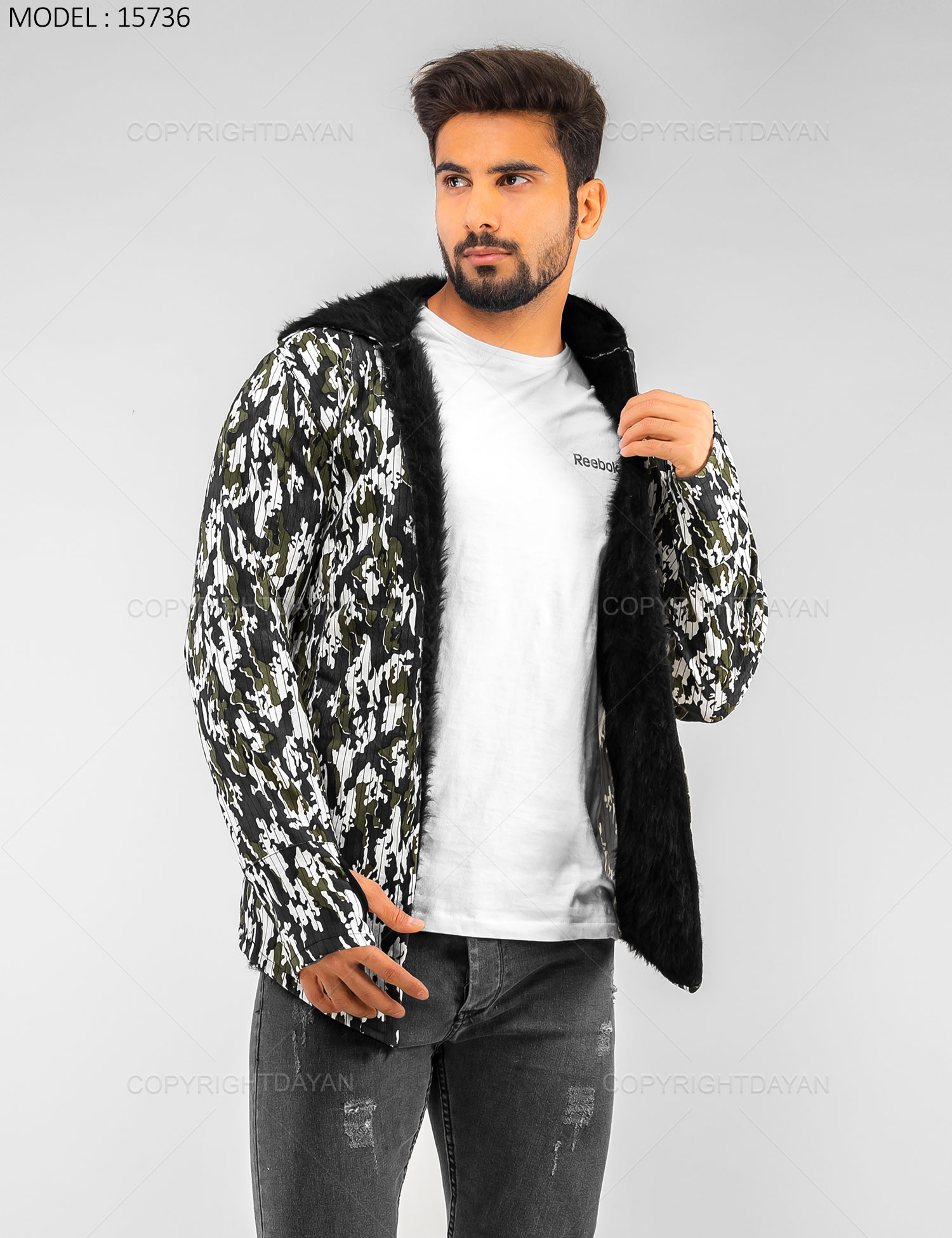 شنل خزدار مردانه ارتشی مدل 15736