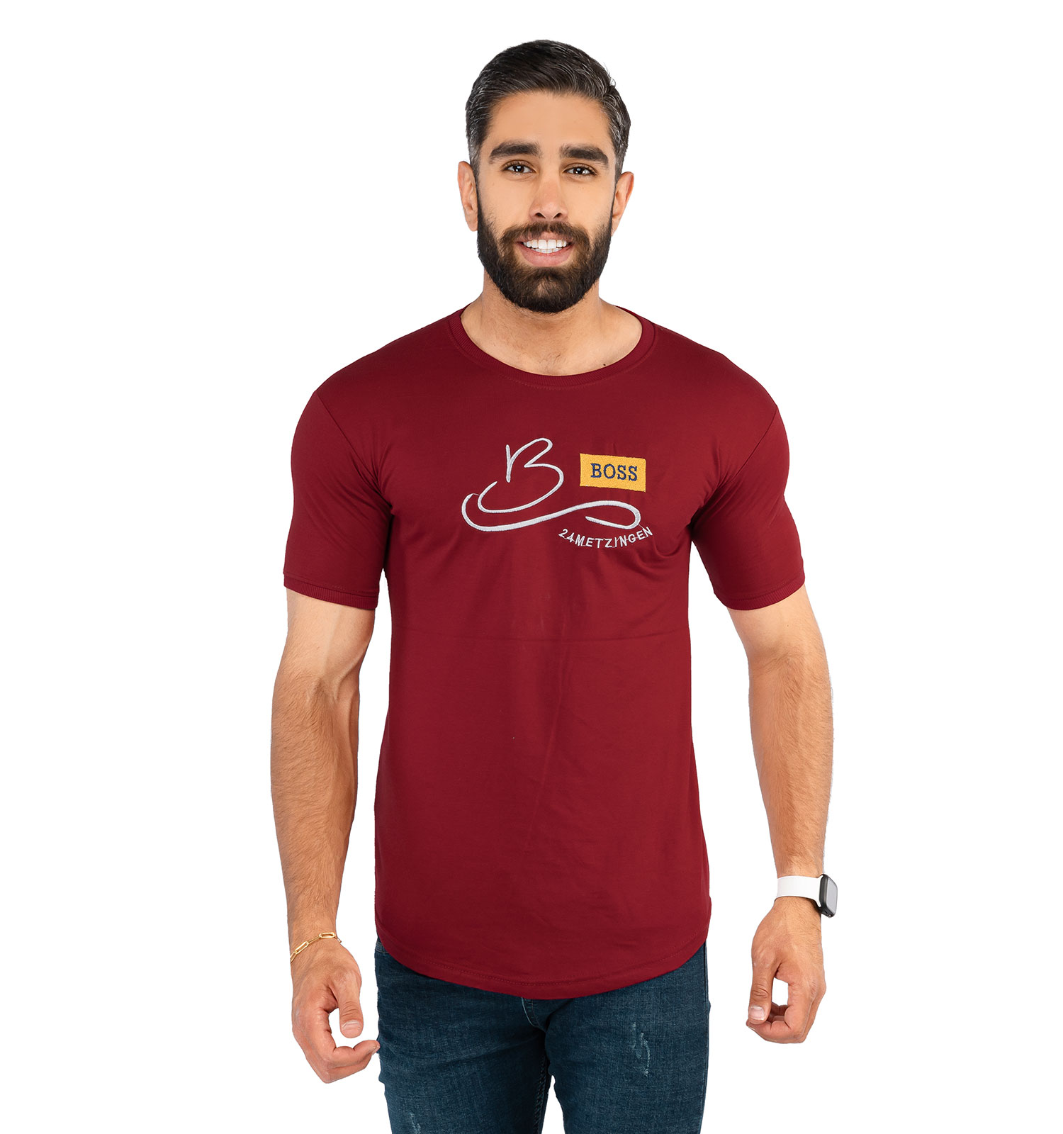 تیشرت مردانه یقه گرد Boss مدل 37968