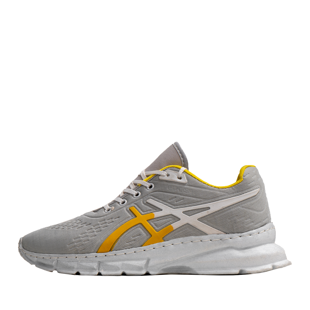 کفش ورزشی T Asics مردانه طوسی زرد مدل Nardin
