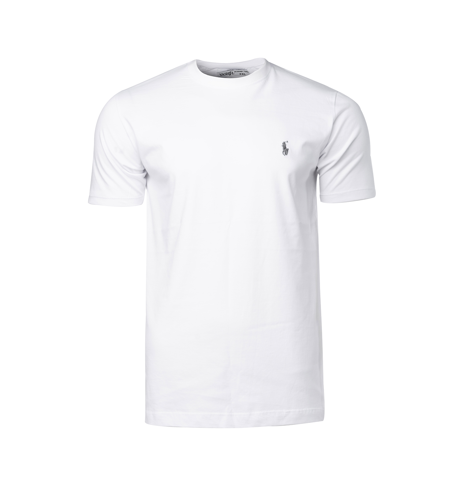 تیشرت Polo یقه گرد مردانه سفید پنبه ساده مدل 45430