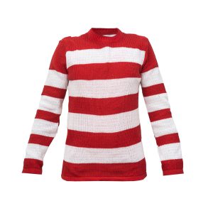 پلیور مردانه راه راه سفید قرمز مدل Mahyad