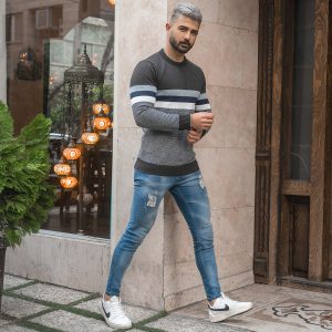 پلیور مردانه ذغالی مدل MISHA