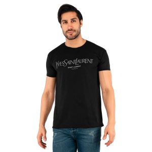 تیشرت یقه گرد مردانه مشکی ساده مدل 44103