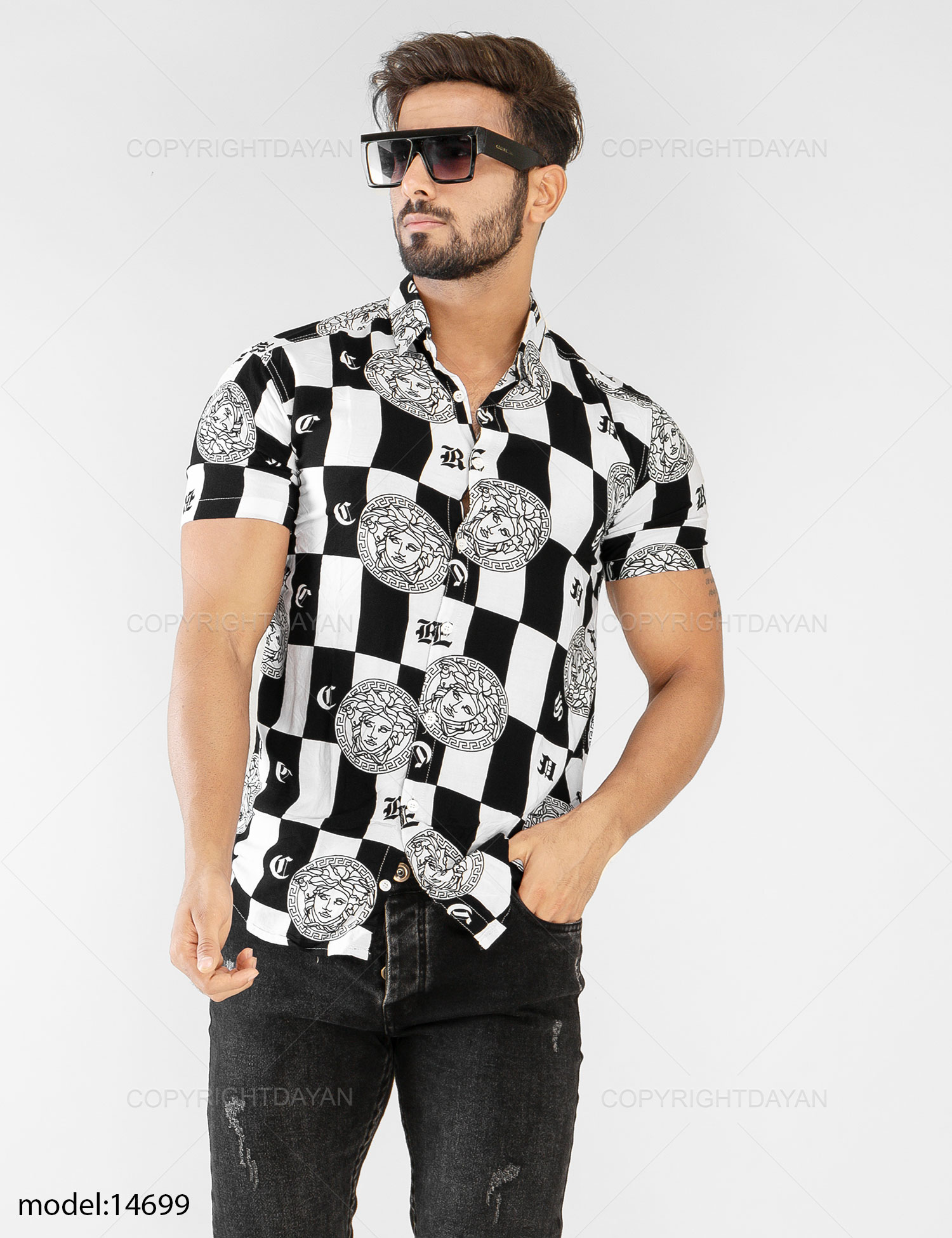 پیراهن مردانه Versace مدل 14699