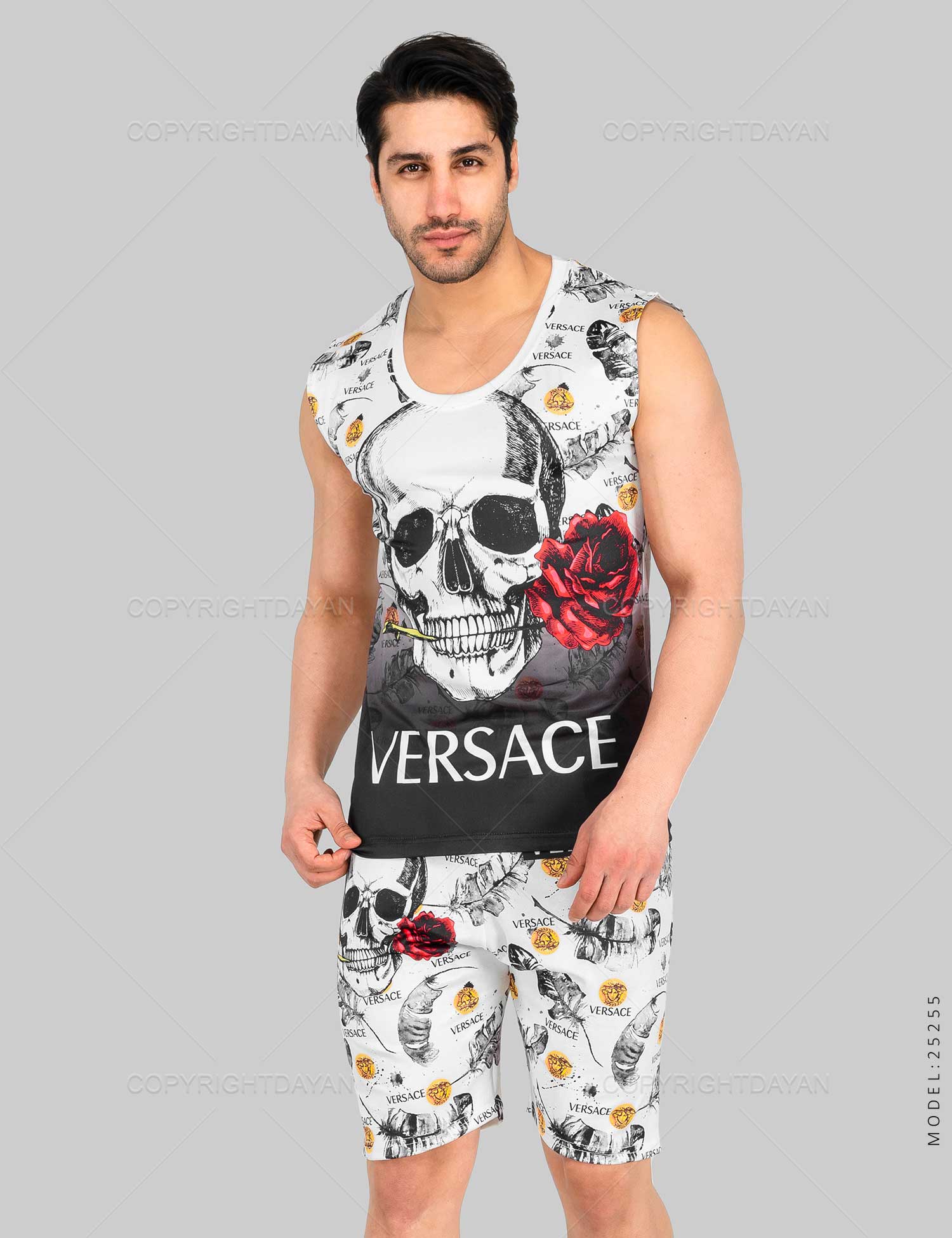ست رکابی شلوارک مردانه Versace مدل 25255