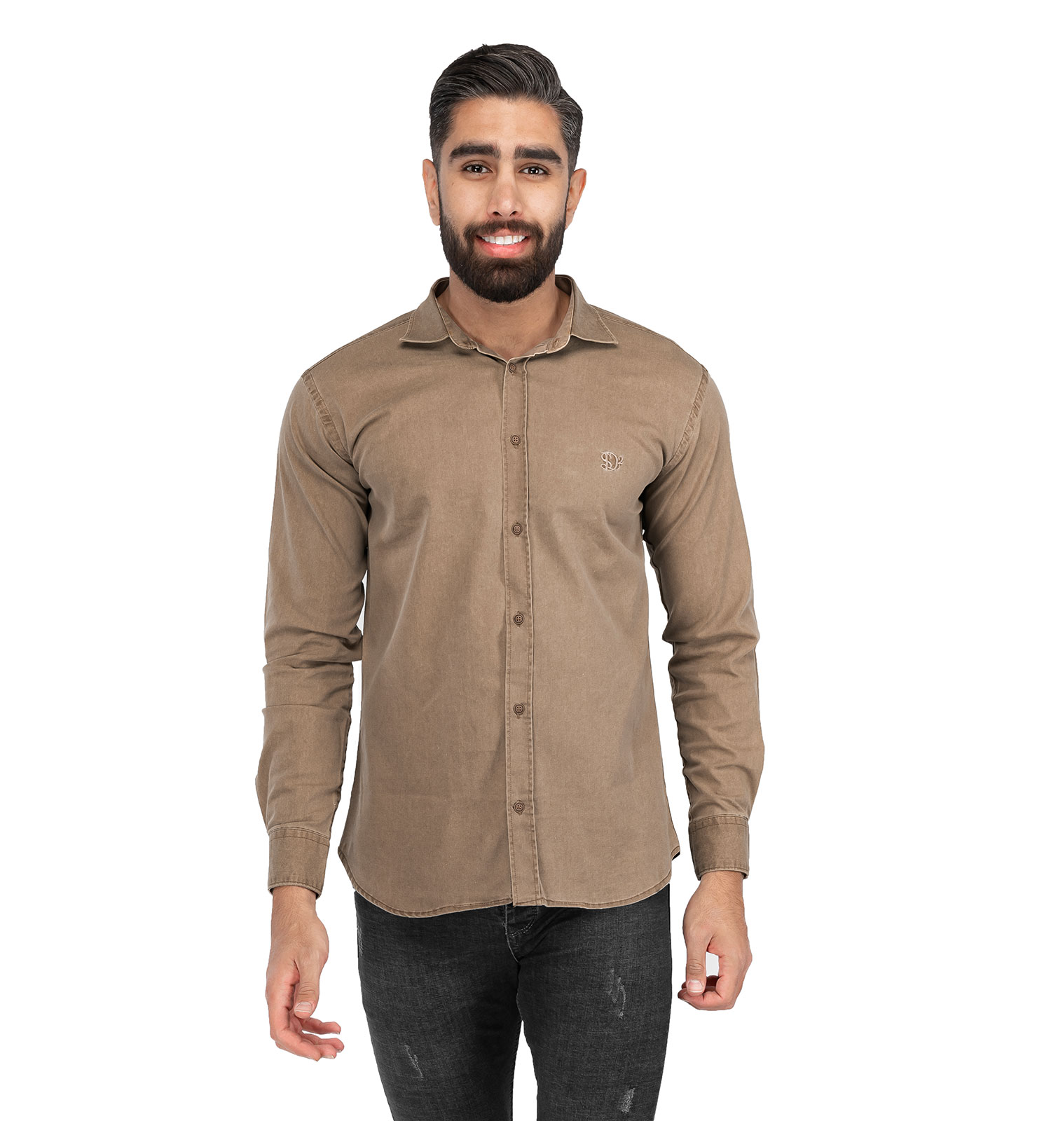 پیراهن مردانه کتان Denver مدل 39519