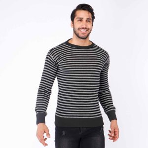 بافت مردانه راه راه یقه گرد Nela مدل 32537