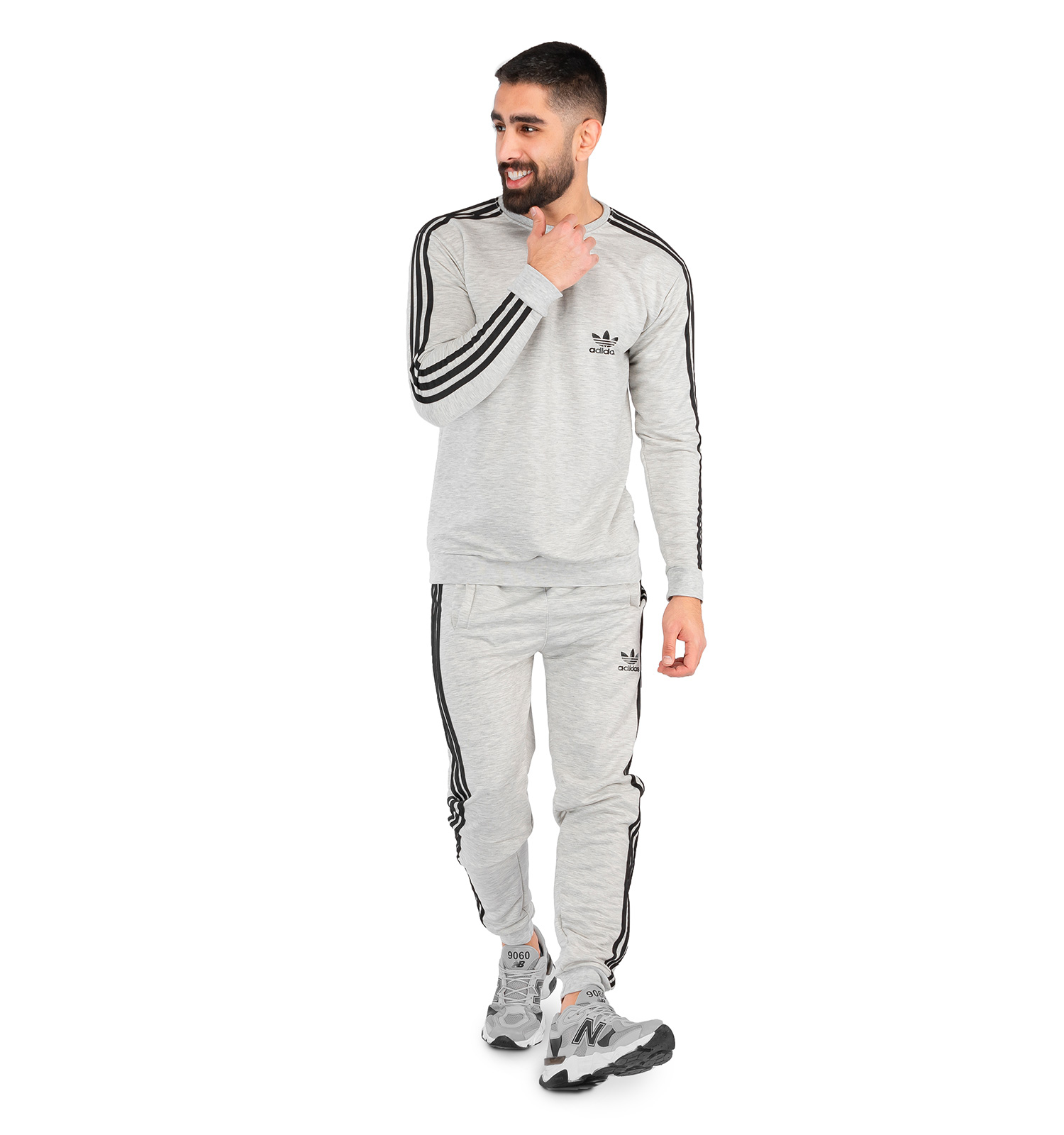 ست بلوز شلوار مردانه آستین بلند Adidas یقه گرد مدل 42144