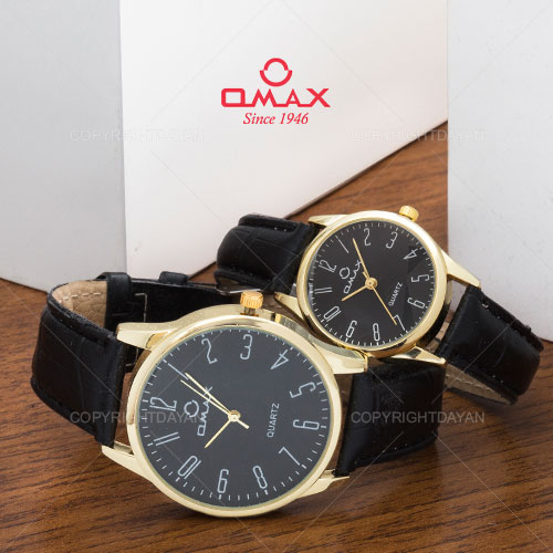 ست ساعت مردانه زنانه Omax مدل Orbiso (مشکی طلایی)