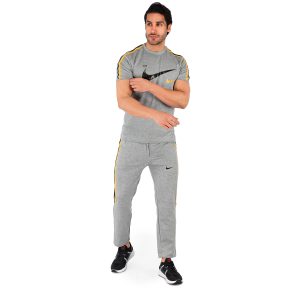 ست تیشرت شلوار مردانه آستین کوتاه Nike طوسی یقه گرد مدل 44043
