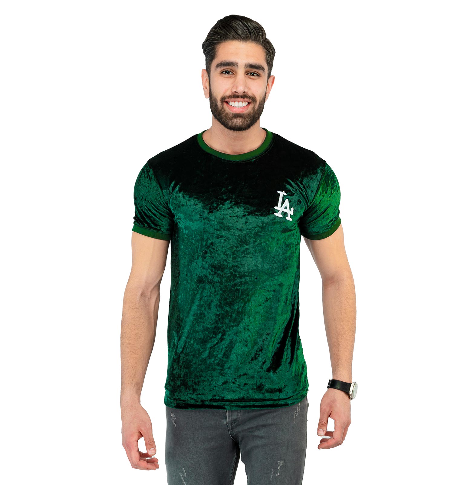 تیشرت مردانه یقه گرد LA مدل 36753