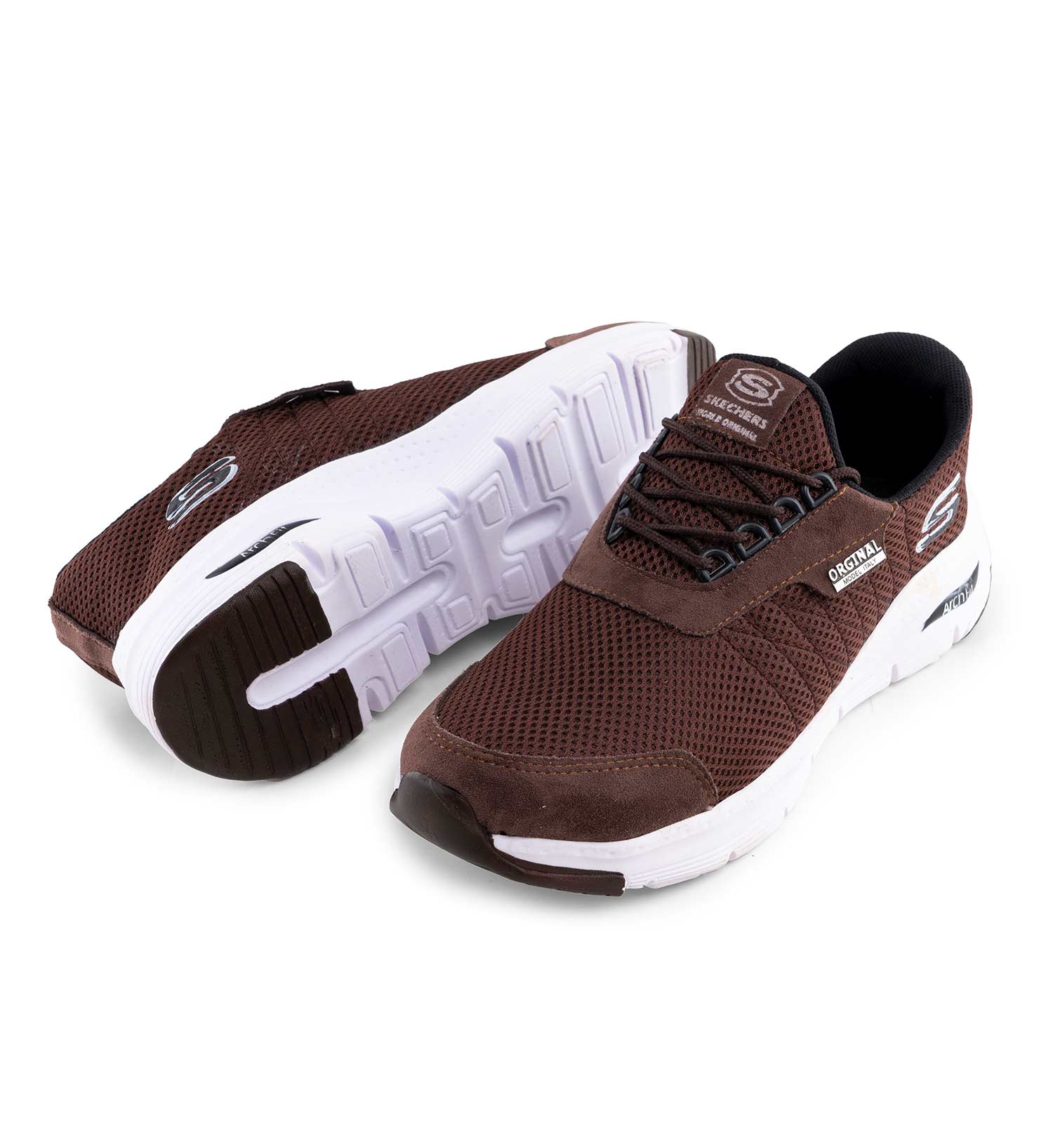 کفش ورزشی Skechers مردانه قهوه ای بندی مدل 44229