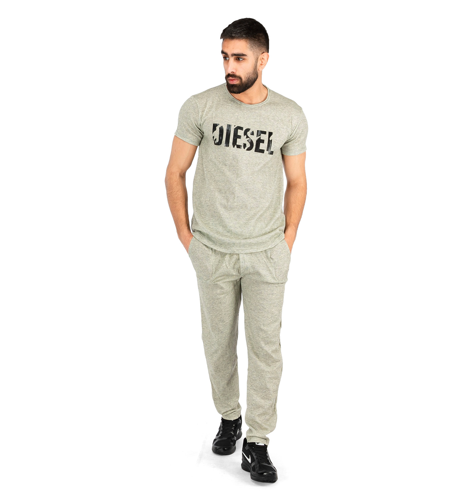 ست تیشرت شلوار مردانه Diesel ساده یقه گرد مدل 42935