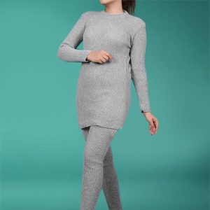 بافت طوسی زنانه ساده مدل Paria