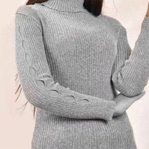 بافت طوسی زنانه زاپ دار مدل Paria