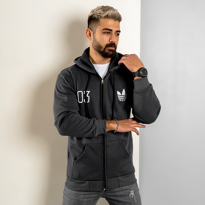 سویشرت مردانه طوسی مدل Adidas 03