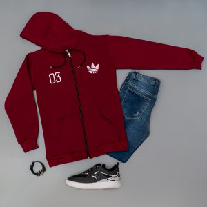 سویشرت مردانه زرشکی مدل Adidas 03