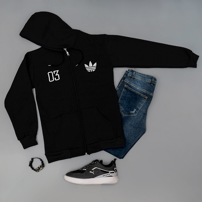 سویشرت مردانه مشکی مدل Adidas 03