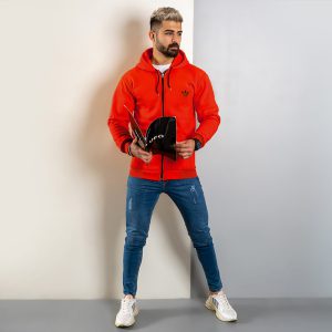 سویشرت مردانه قرمز مدل Tirdad