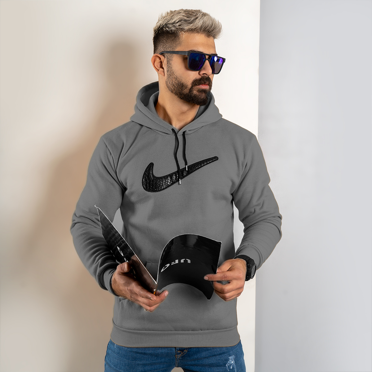هودی Nike طوسی مردانه مدل Raymond