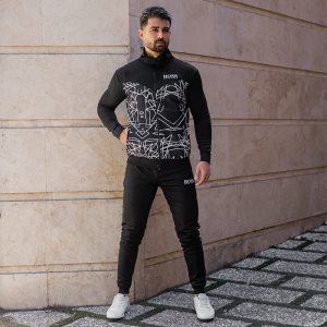 ست سویشرت شلوار مردانه طرح خط خطی مدل Boss