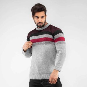 بافت مردانه راهدار یقه گرد Marlon مدل 33813