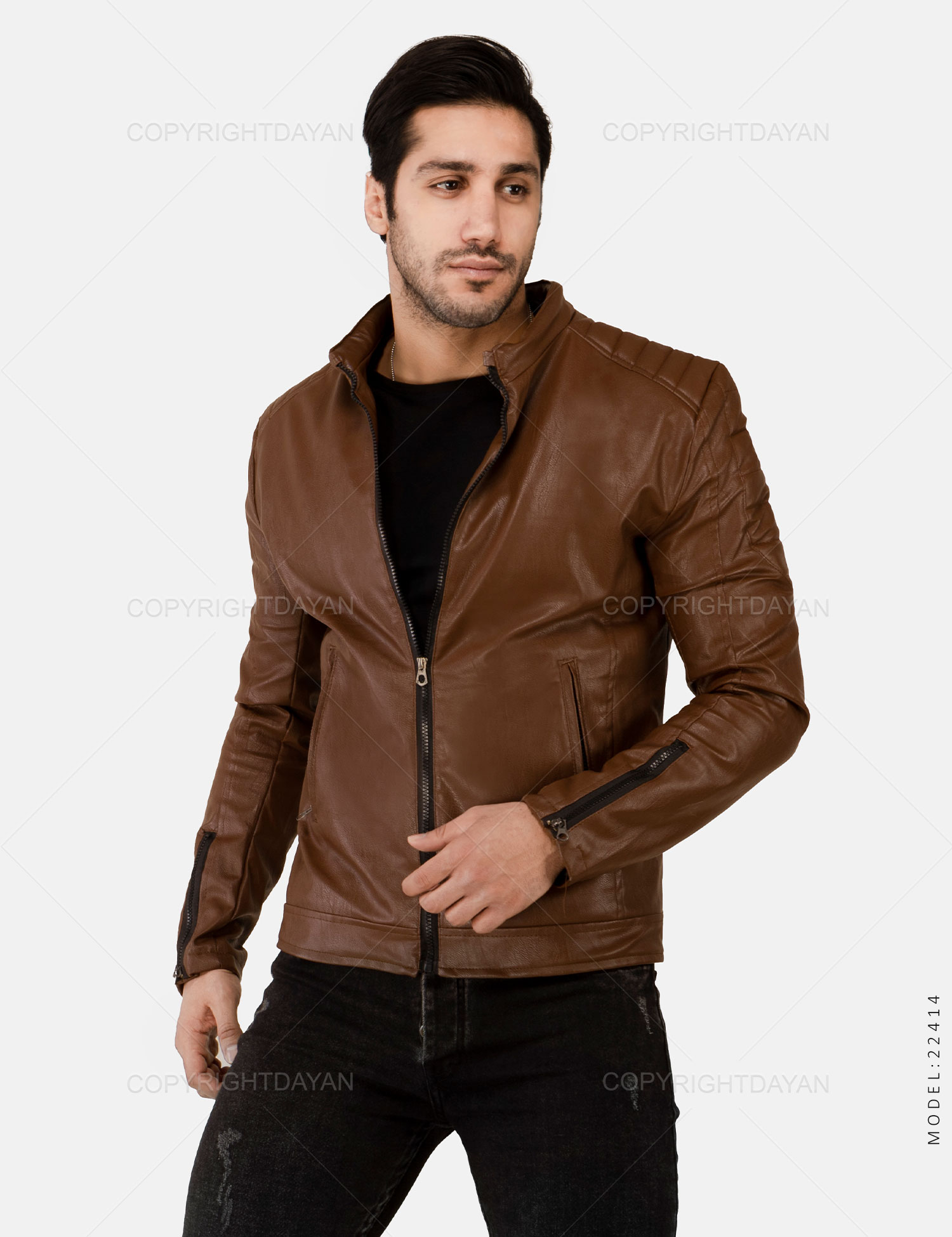 کاپشن چرمی مردانه Benson مدل 22414