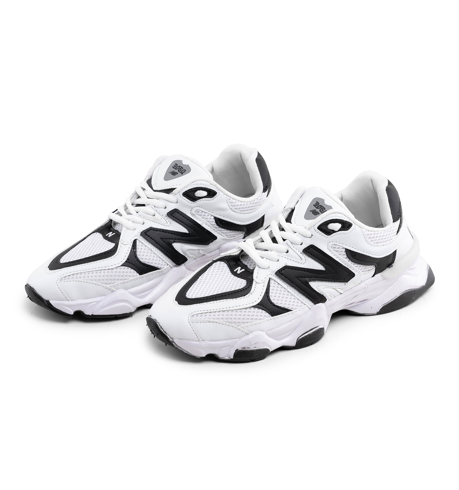 کفش اسپرت New Balance مردانه سفید لژدار بندی چرم مصنوعی مدل 40570