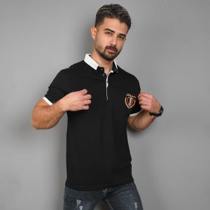 تیشرت مردانه مشکی مدل RIBAN