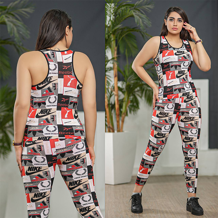 ست تاپ شلوار Nike زنانه قرمز مدل viana