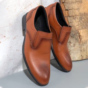 کفش مردانه رسمی ۸ترک عسلی مدل 63