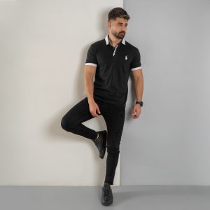 تیشرت مردانه مشکی مدل Polo90